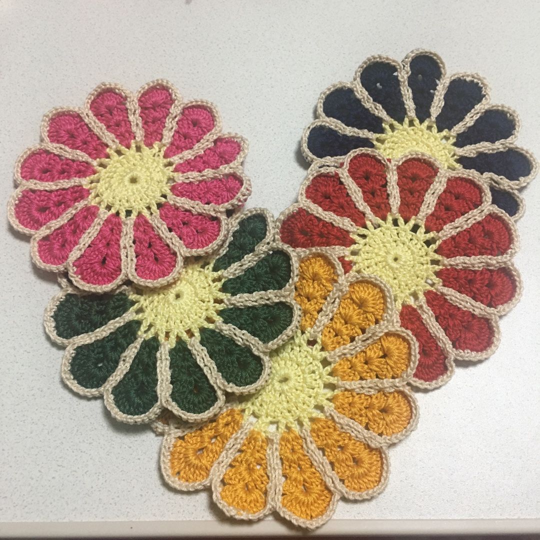 かぎ針編み デイジーのコースター ツクミルー編み物ー作ってみました 楽天ブログ