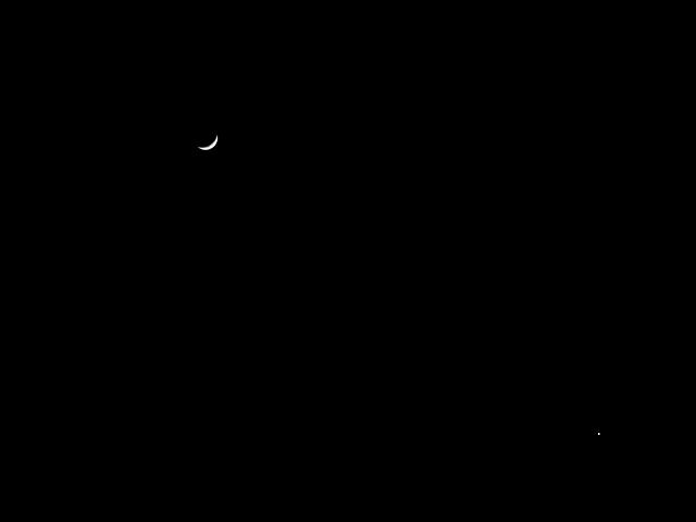 五日月と金星
