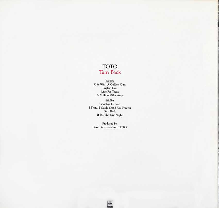 TOTO『ターン・バック』/ 1981年3rdアルバム | おじなみの日記 - 楽天ブログ