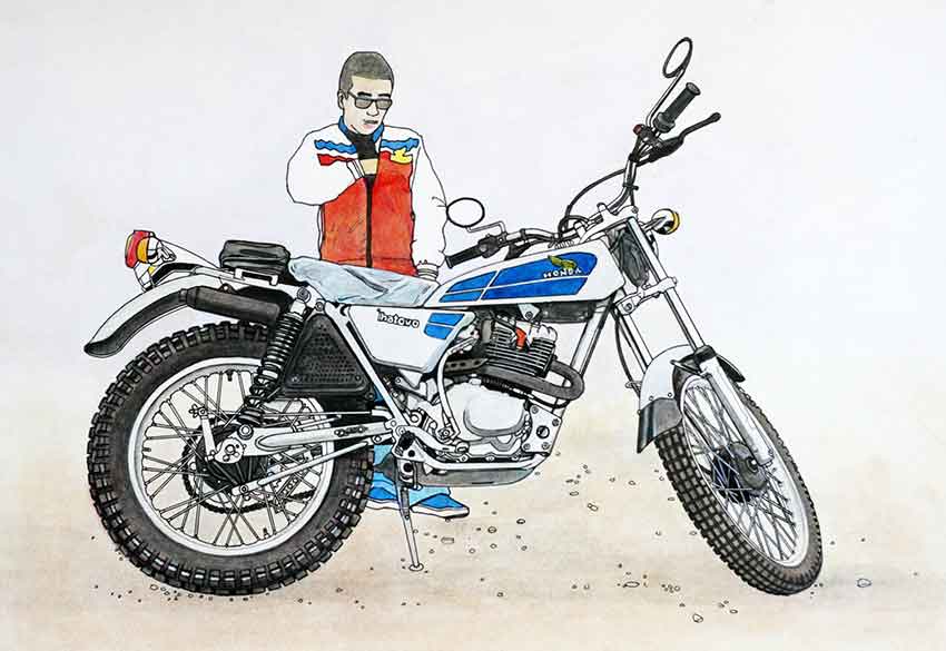 ホンダ・イーハトーブTL125発表会のイラスト♪ | すえドン♪の四方山話 - 楽天ブログ