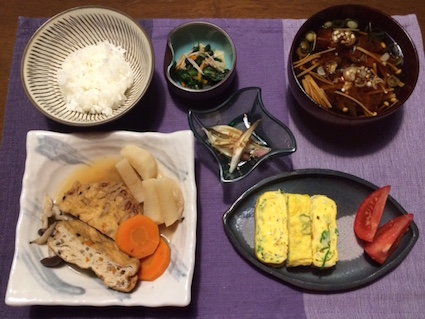 2015.08.25しらすとねき?の卵焼き＆か?んもと長芋煮＆みょうか?甘酢＆ほうれん草浸し4.jpg