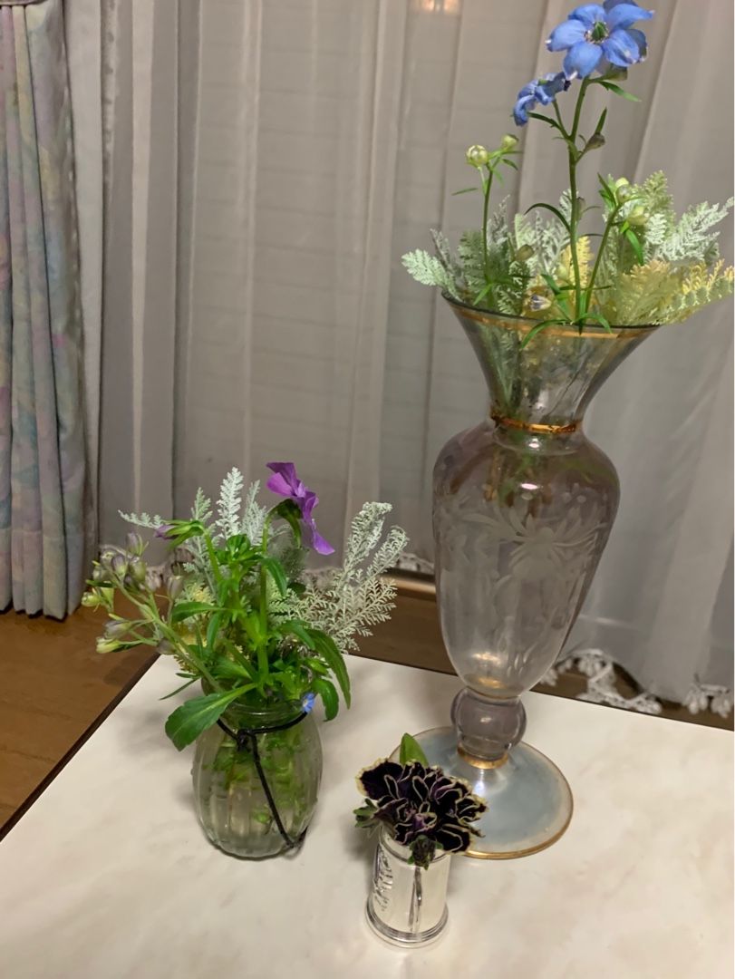 折れた花を生けた デルフィニウム クリスマスローズのドライフラワー Music Land 私の庭の花たち 楽天ブログ