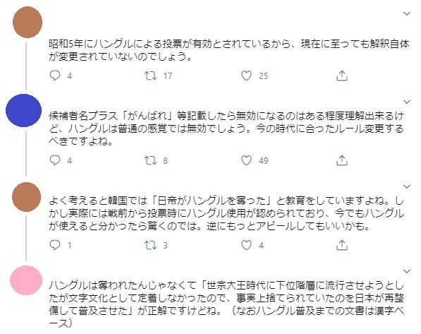 都知事選 ハングルの有効票 加筆中 足湯でよもやま話 笑 楽天ブログ