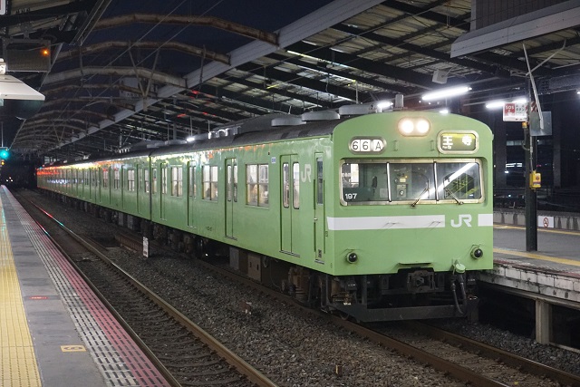 JR大阪環状線オレンジ & 大和路線ウグイス色の 103系6