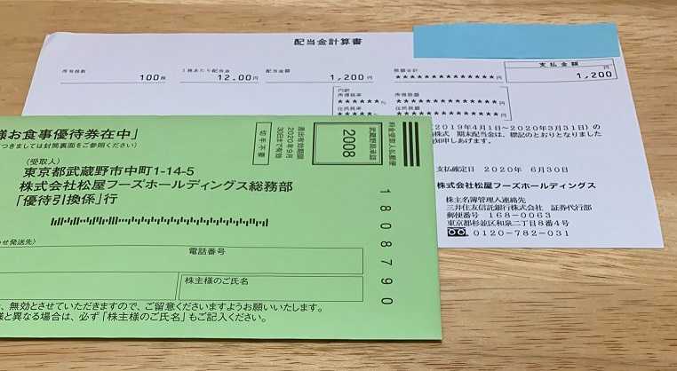 松屋フーズホールディングス(9887)の配当金と優待です！ | おみいの