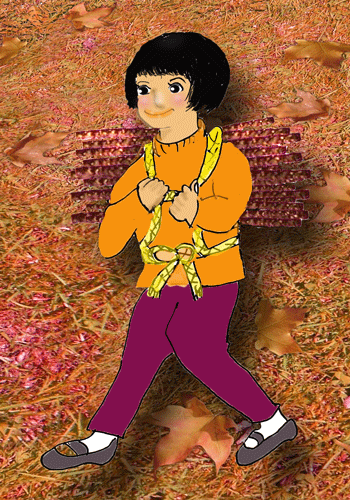 小枝を背負う和子.gif