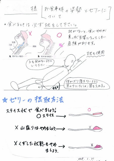 食事の食べさせ方について