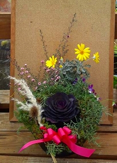 リースと、寄せ植え
