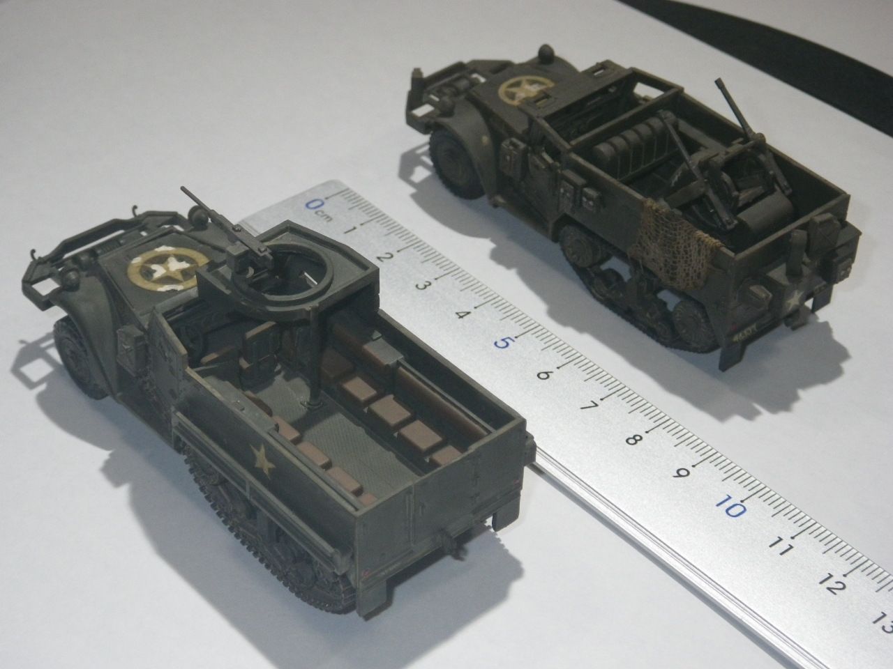 NITTO 1/76 M3A1 ハーフトラック セット 連結ジオラマ 10 ⑦昭和50年～56年製作小ｽｹｰﾙ戦車群 1／72,76 ﾊｾｶﾞﾜ・日東 米軍