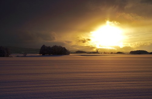 大雪原の日の出