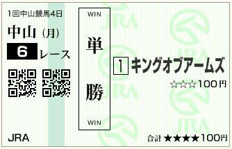 キングオブアームズ(160111)単勝