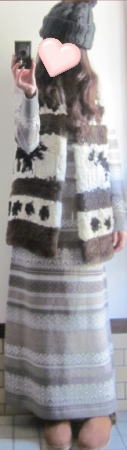 LOVE GIRLS MARKET フォックス×ラビットファーカウチンロングベスト 38640円→50%OFF 19320円会員限定セール天神コア4.JPG