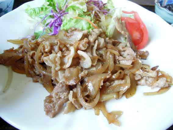 久善の「豚肉の生姜焼き」-2♪