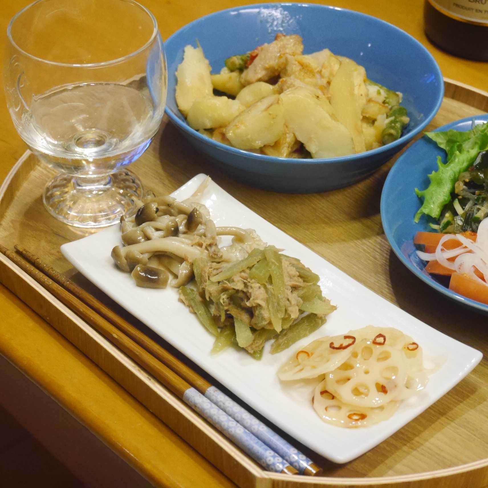 めんつゆで簡単★ふきとツナの炒め煮_食卓