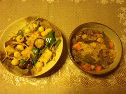 高野豆腐きのこ煮物　野菜炒め825.JPG
