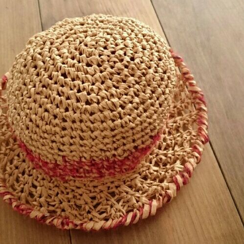 ダイソー ペーパーヤーン 夏の帽子を編みました 赤点 手芸部 楽天ブログ