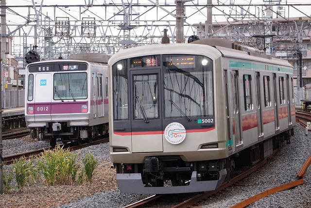 東武特急｢きりふり｣ & 東急 溝の口～長津田駅間 開通５０周年マ―ク付き3