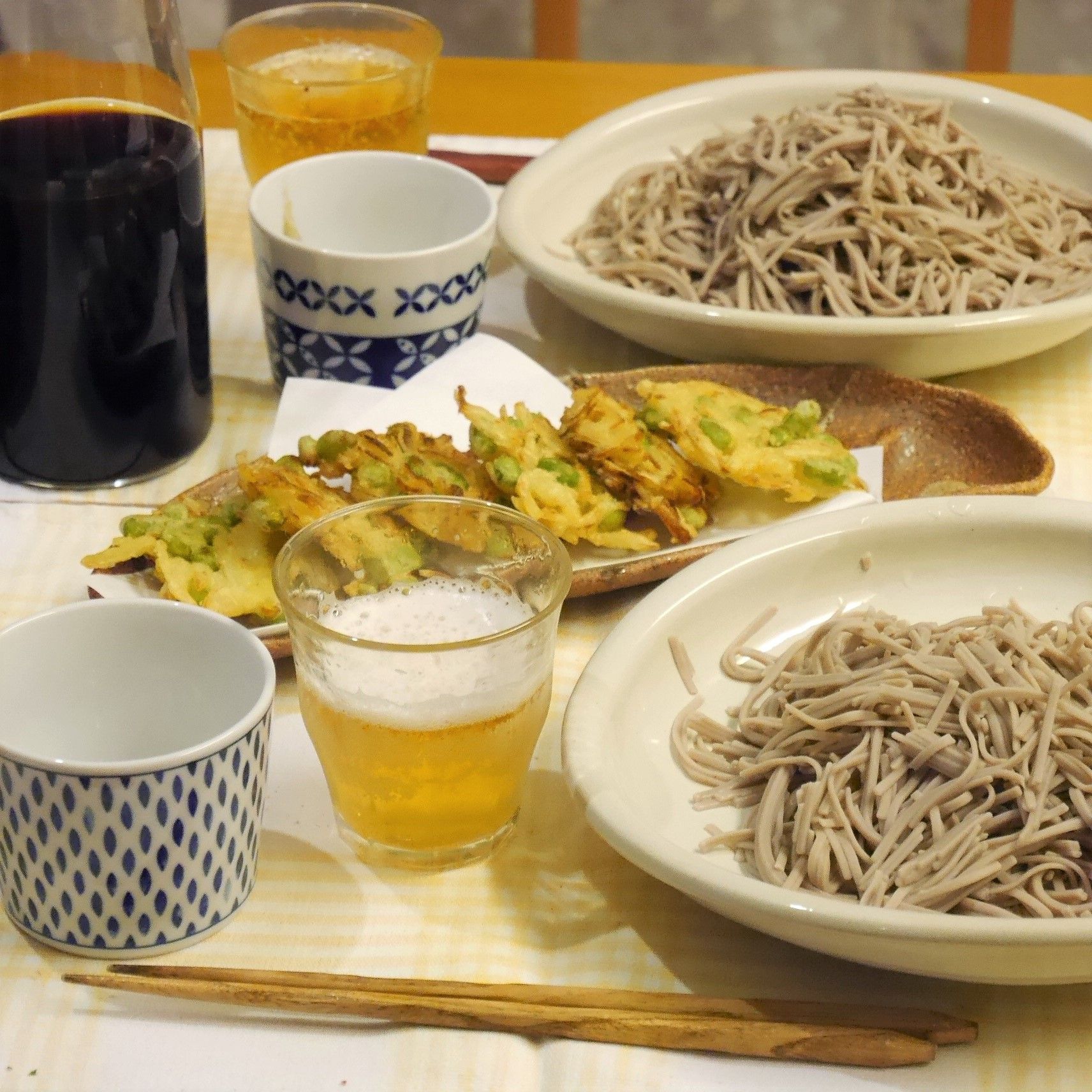 そば&かき揚げ_食卓