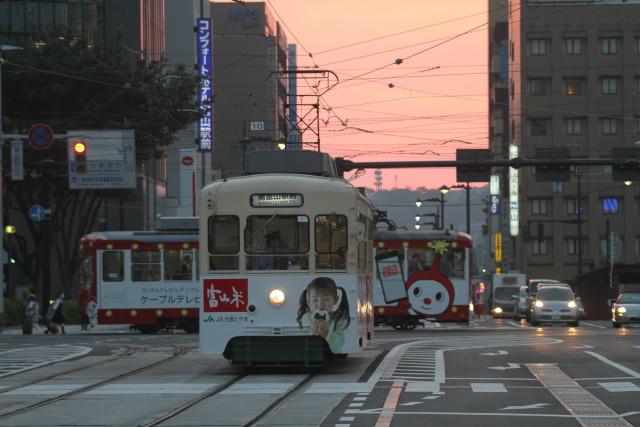 黄昏の 富山地鉄 旧型路面3