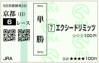 エクシードリミッツ(141109)単勝