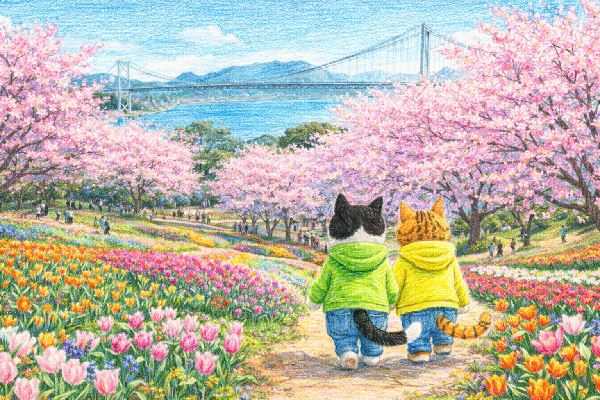火の山公園トルコチューリップ園のイメージイラスト