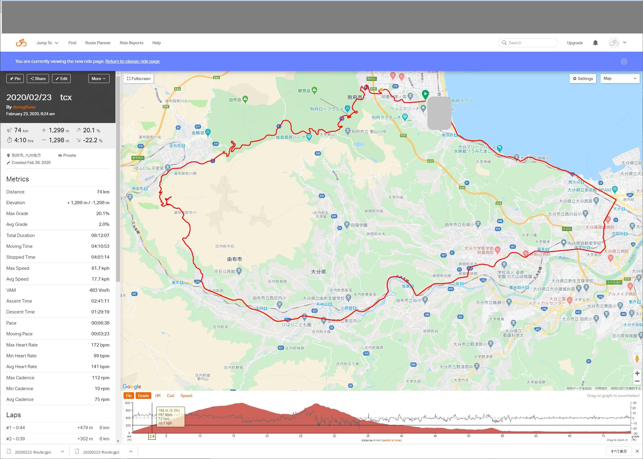 ルートラボの代替は Ride With Gps かなぁー 02 29 どろぎつねのポンコツペダル 楽天ブログ