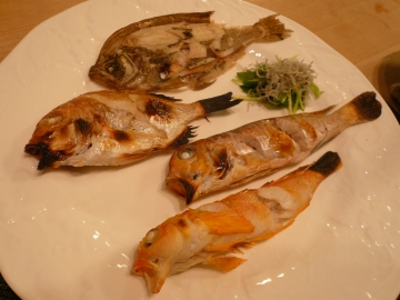 四種の焼き魚食べ比べ