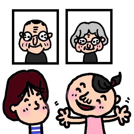 母方の祖父母の遺影を描く | よしだ まりこ の 絵日記 - 楽天ブログ