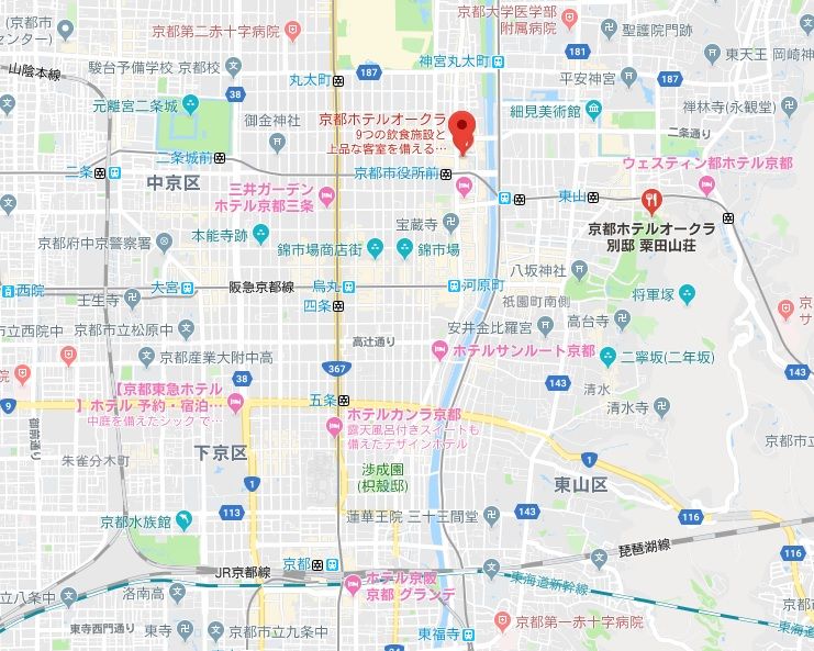 京都ホテルオークラ 地図 立地良し 場所