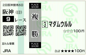 マダムウルル(150412)複勝