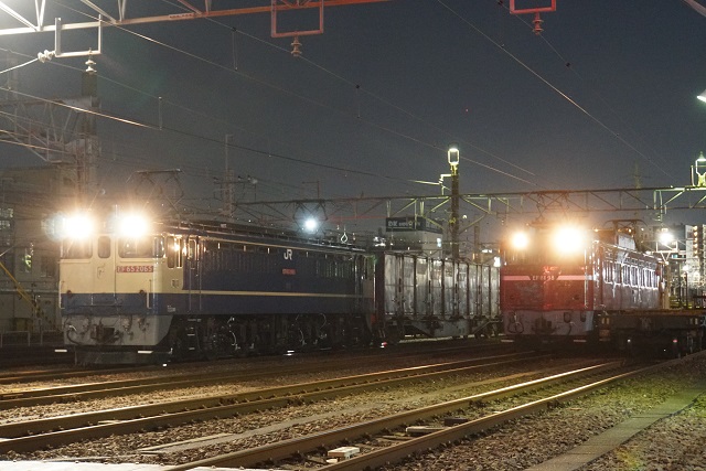 DE10 1603田端チキ EF81 133水戸交検 EF81 98水戸チキ EF65 2065千葉貨物6