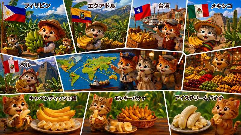 バナナの種類と日本への輸入先