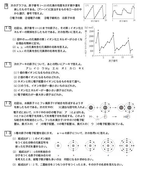 文系化学基礎2単位 期末試験問題 高校化学の教材 分子と結晶模型の ベンゼン屋 楽天ブログ