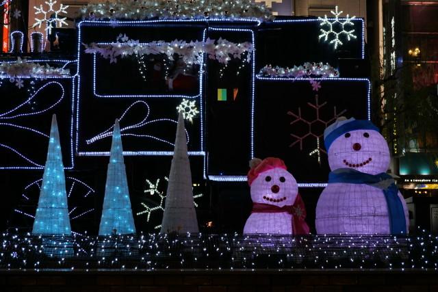 新橋 SL 広場＆東京スカイツリー クリスマスバージョン2