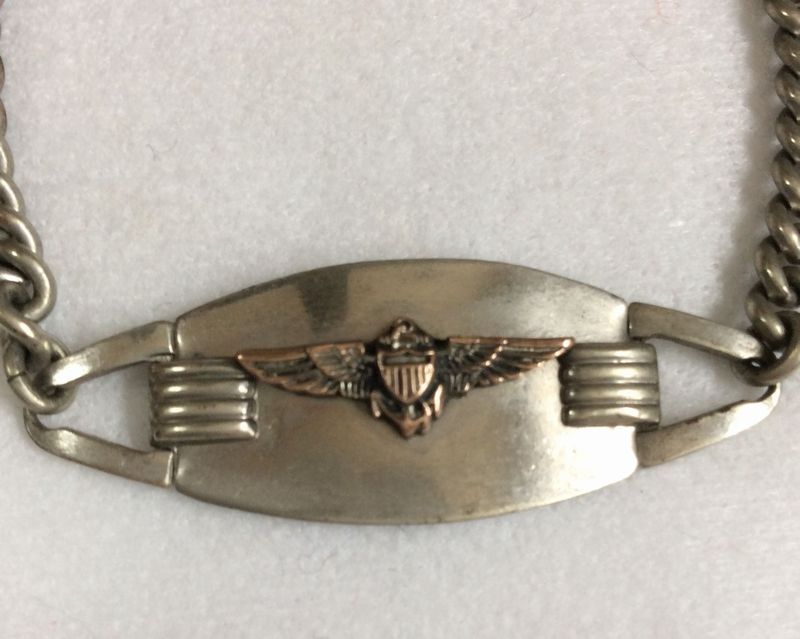 idタグシルバーブレスレットusafビンテージ40's軍50'sミリタリー大戦us
