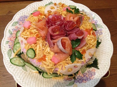 ちらし寿司ケーキ風