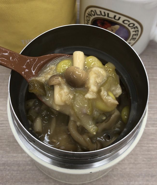 しめじとオクラの柚子胡椒味噌汁 スープジャーでオートミール生活 楽天ブログ