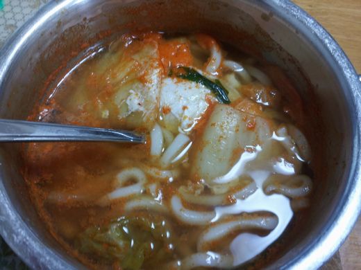 20130126_132524  キムチうどん完成