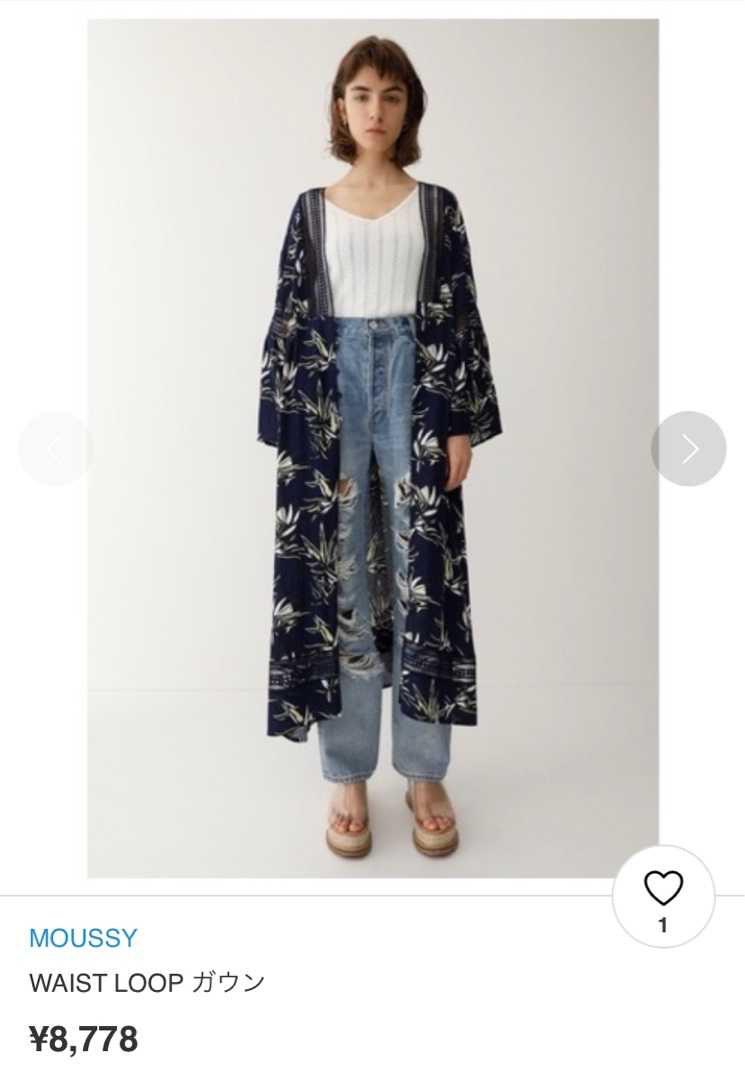 安い正規品石原さとみ着用♡MOUSSY WAIST LOOP ガウン♡マウジー花柄ガウン ロングワンピース/マキシワンピース