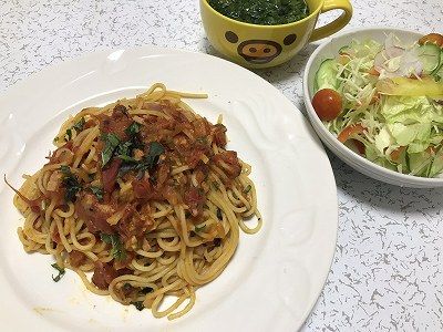 青唐辛子のトマトソースパスタ あんこのつぶやき おやじの単身日記 楽天ブログ