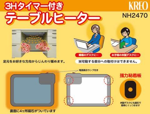 デスクヒーター（パネル暖房機・足元ヒーター・テーブルヒーター）3