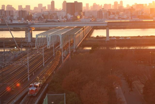 夕日が沈む頃 DE10 ロングチキ工臨3