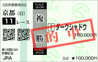第105回 京都記念 ダークシャドウ号 PLACE SHOW
