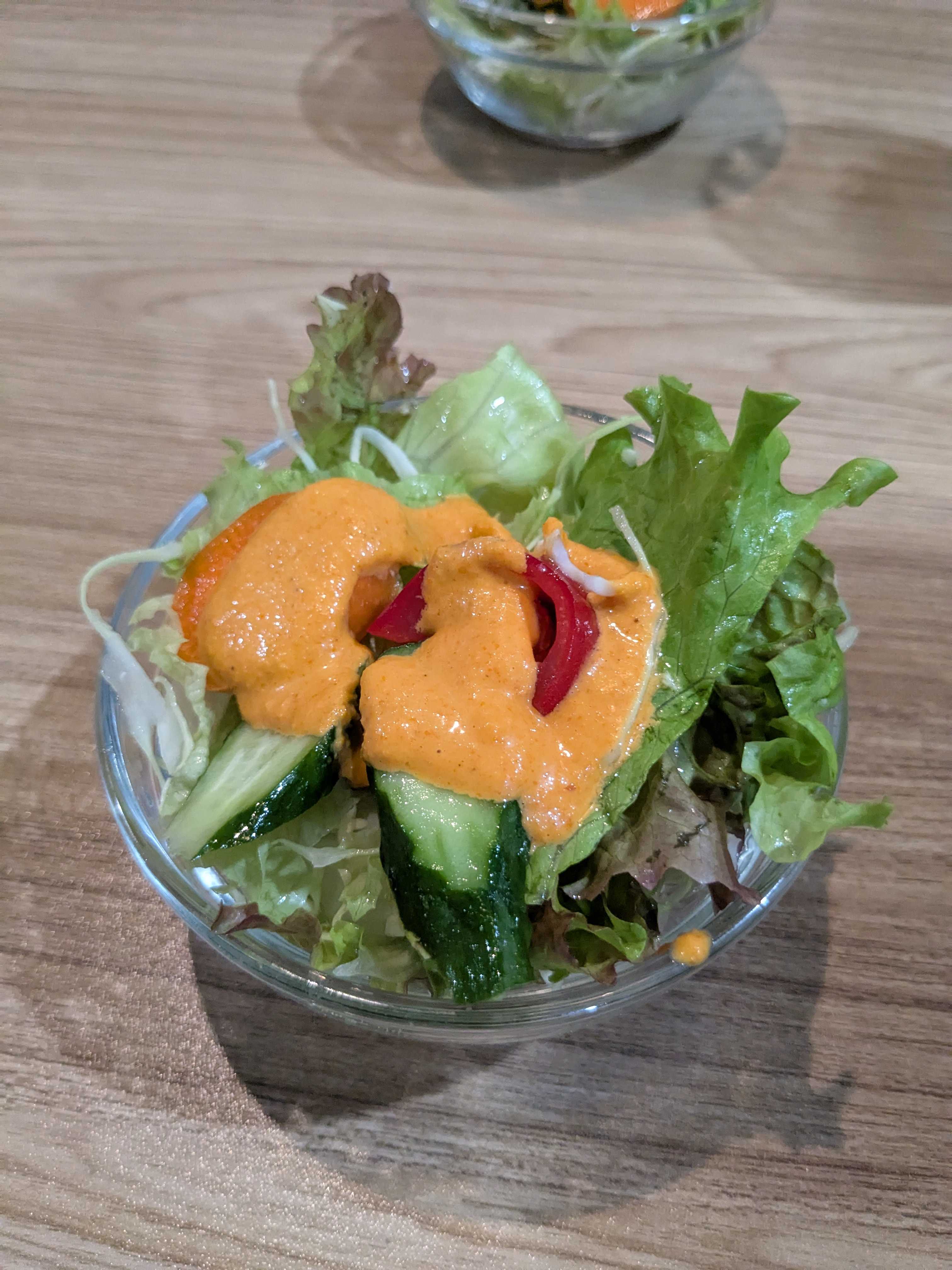 JR津田沼駅　インド料理　ロータス　ランチセットのサラダ