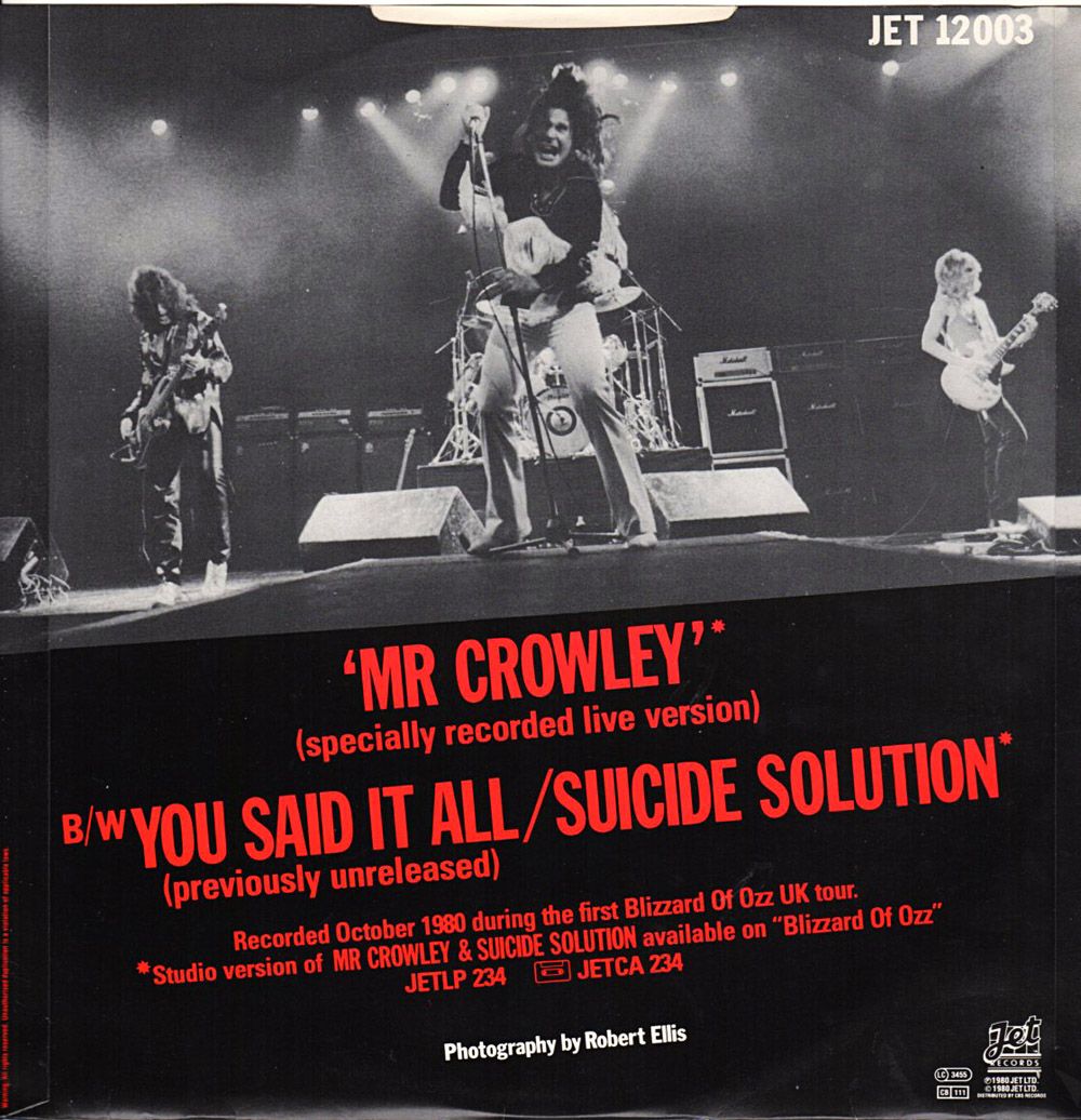 Osbourne/オジー・オズボーン/Live Mr.Crowley