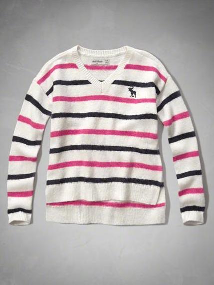 v-neck easy sweater cream　　＄11.98.jpg