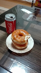 ドーナツバーガー　コーラ付き