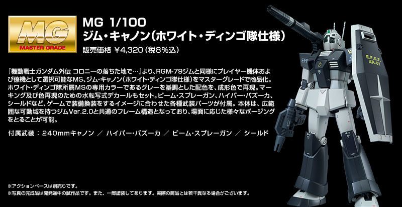 MG 1/100 ジム・キャノン （ホワイト・ディンゴ隊仕様