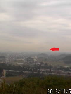 皆川城から筑波山