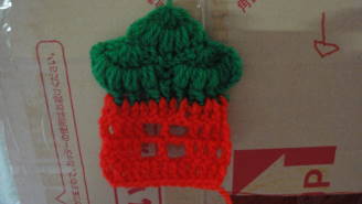 お家モチーフ緑赤